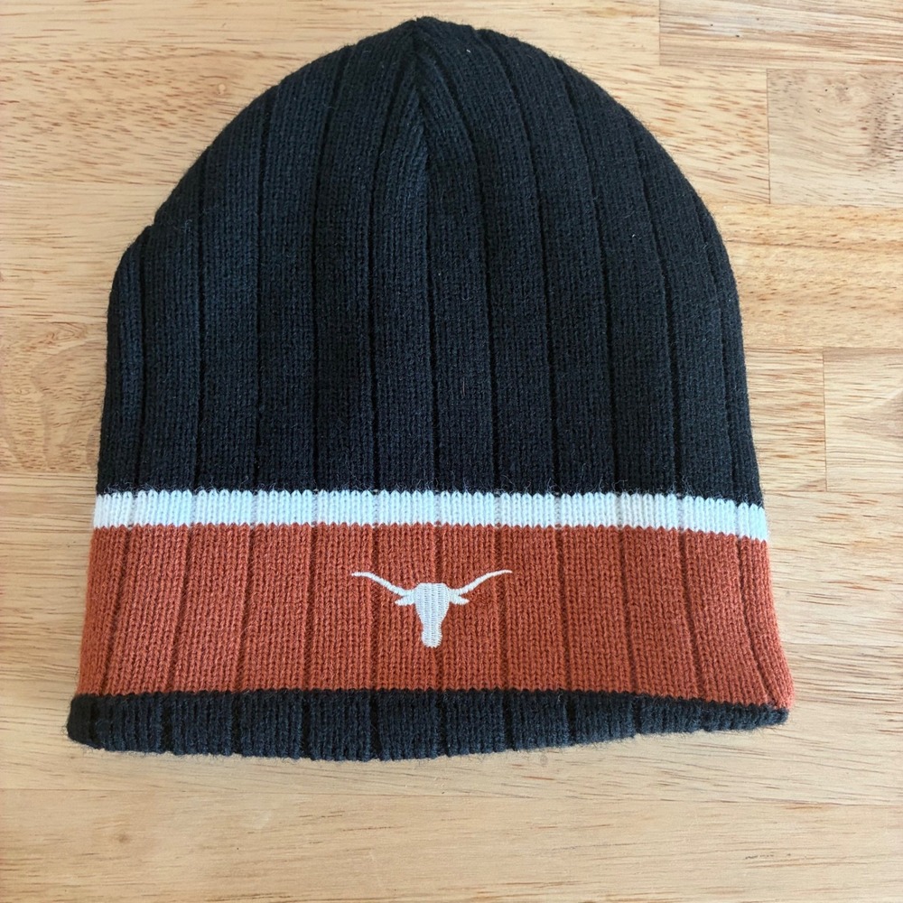Texas Longhorns Beanie Unisex OS Burnt Orange Black Reversible Knit Hat NCAA - Picture 2 of 5